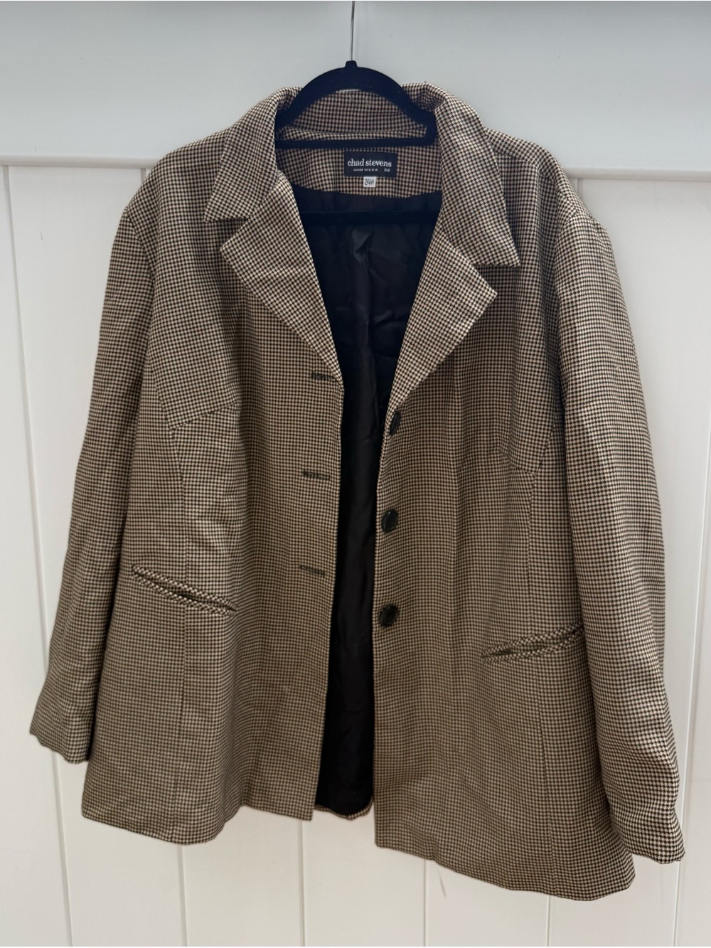 Vintage Chad Stevens Brown Houndstooth Blazer